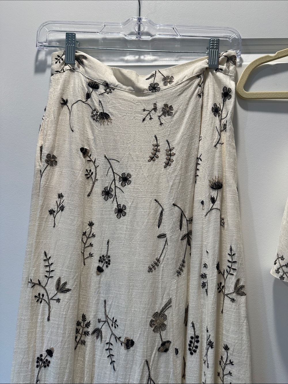 Matching Top & Skirt Set with Black Floral Embroidery - Picture 11 of 11